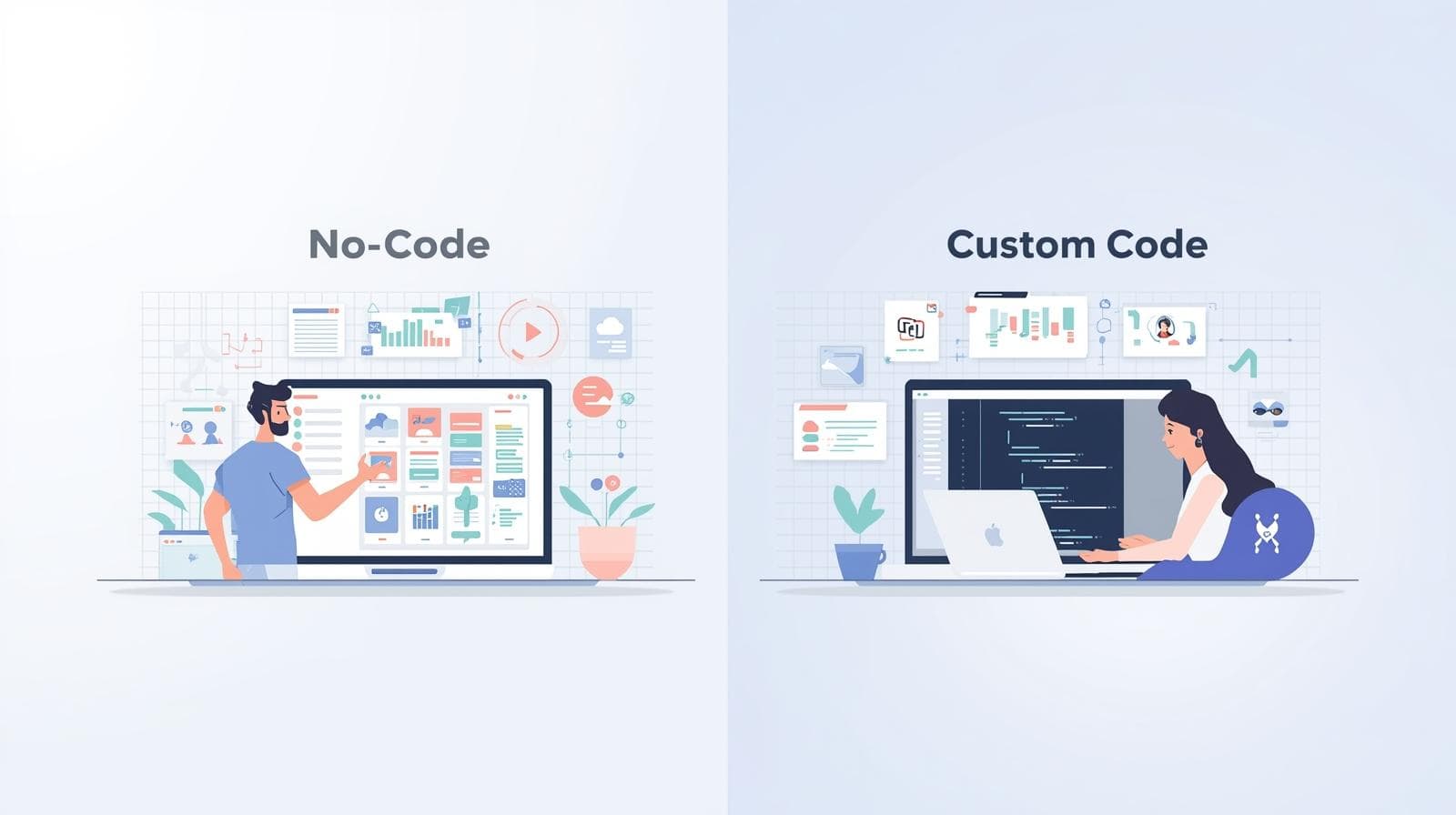 No-code vs Custom development : 2026 guide